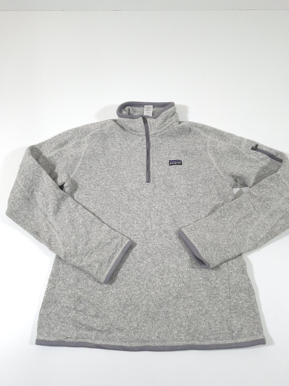 Patagonia Better Sweater Womens Medium Gray 1/4 Zip Fleece Pullover Top Logo